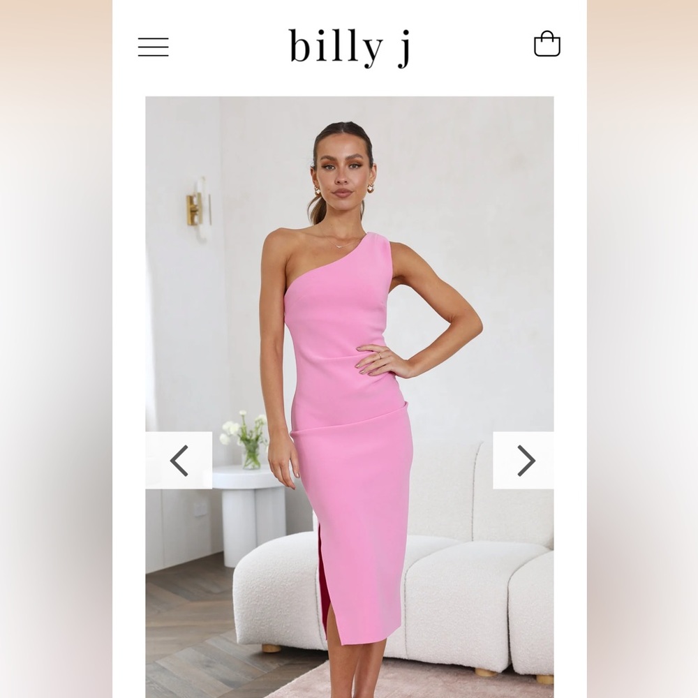 Billy J Alvara One Shoulder Midi Dress - Pink